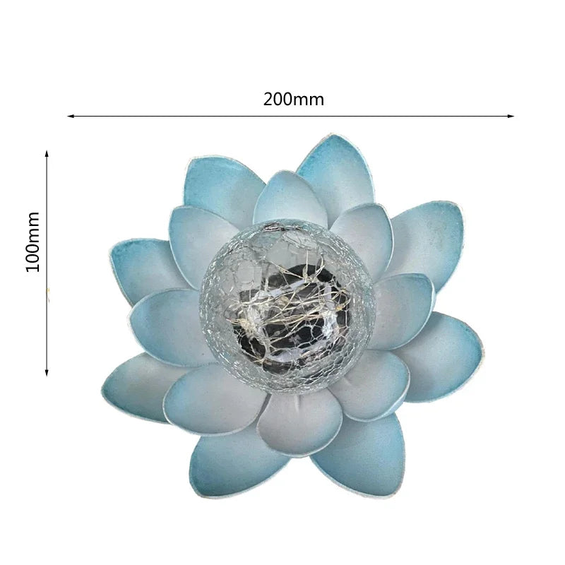 Solar Garden Lights Outdoor Waterproof LED Lotus Lamp Sunlight Yard Zpaxo S-Blue China Mainland
