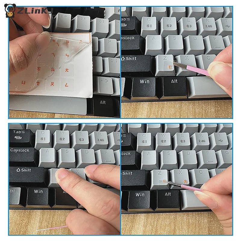 Universal Transparent Korean Language Tear-off Film Keyboard Sticker Zpaxo