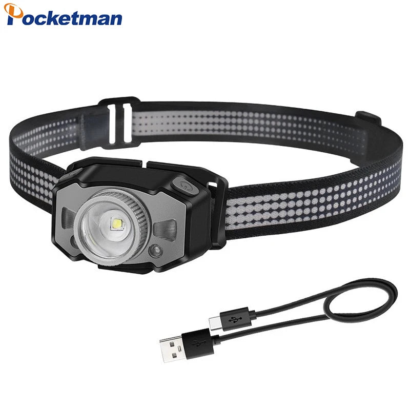 POCKETMAN IR Sensor LED Headlamp – USB-C Rechargeable, IPX4