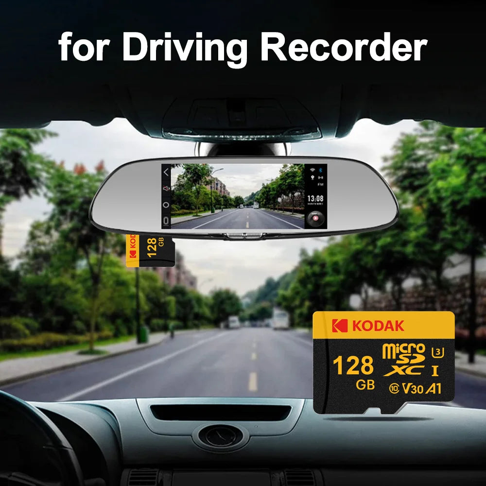 KODAK Micro SD Memory Card 64gb TF Flash 32gb Class10 SD Cards 128gb 256gb 512gb U3 V30 A1 Storage Card for Car Camera PC Phone Zpaxo