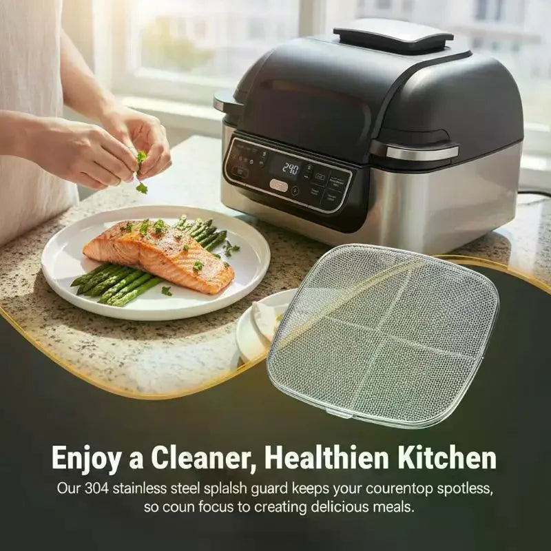 Stainless Steel Splatter Shield AG301 Reusable 5-in-1 Indoor Grill Zpaxo
