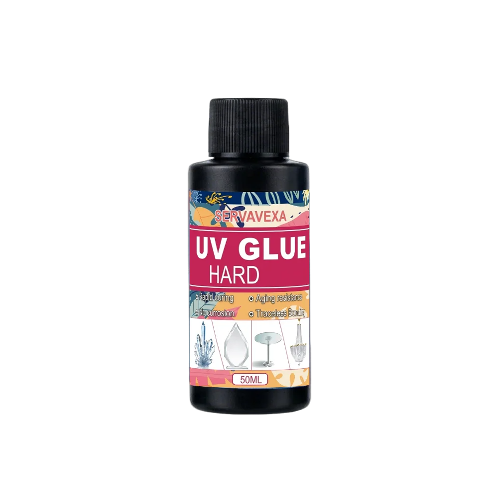 30/50/105ml SERVAVEXA UV Glue Hard Kit Rapid Curing Transparent Adhesive with USB UV Lamp for Glass Crystal Jewelry Craft DIY Zpaxo 50ml