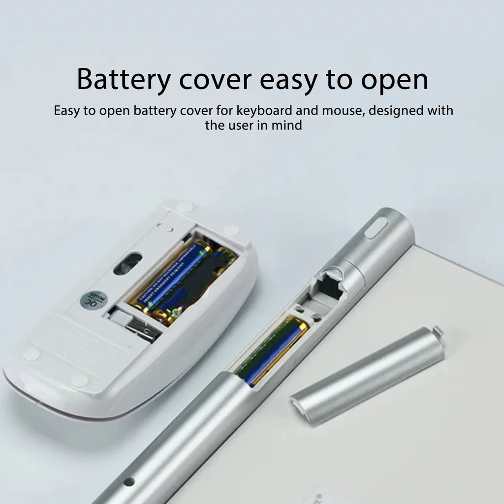Wireless Keyboard Mouse Slim Key Combo Portable Beautiful Power Zpaxo