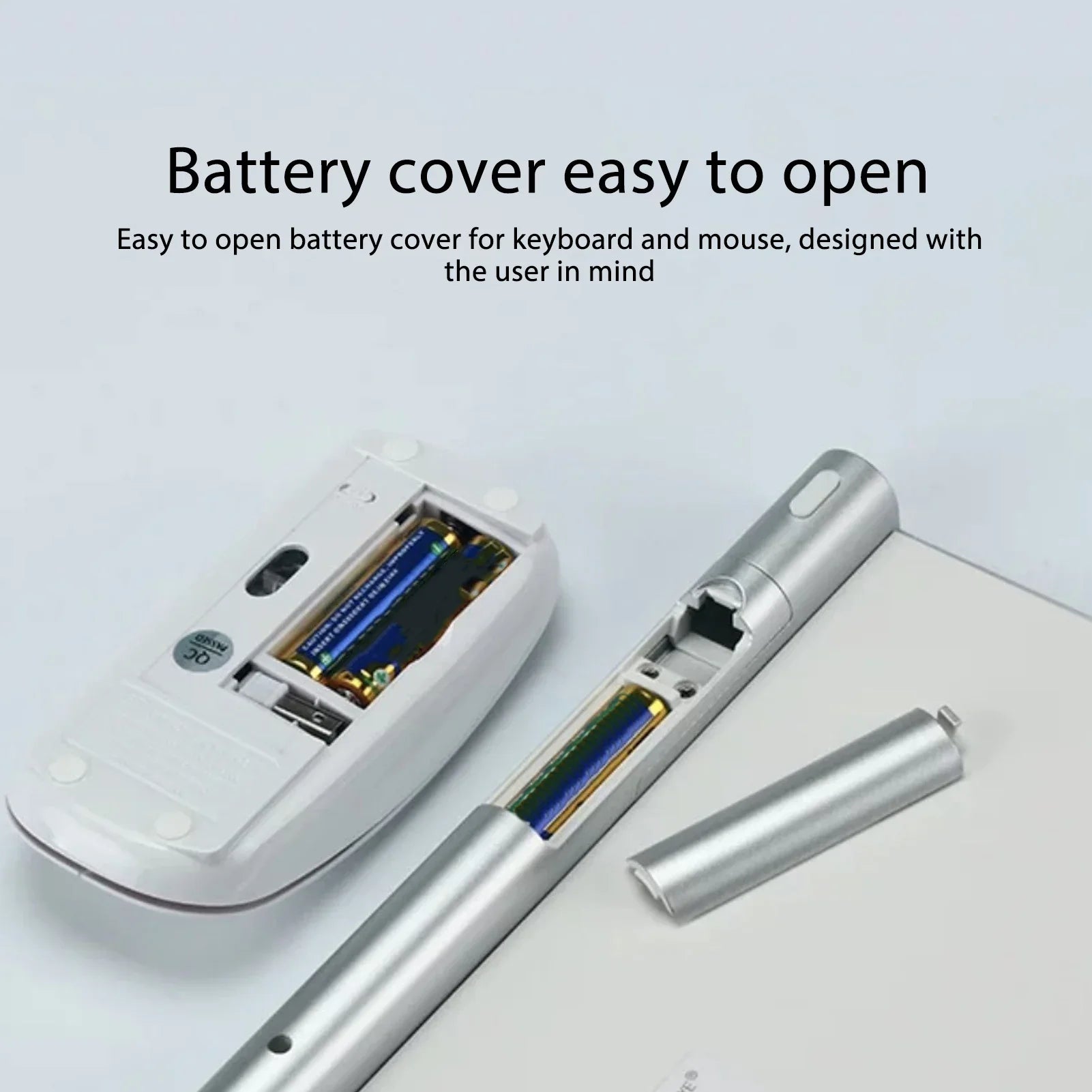 Wireless Keyboard Mouse Slim Key Combo Portable Beautiful Power Zpaxo