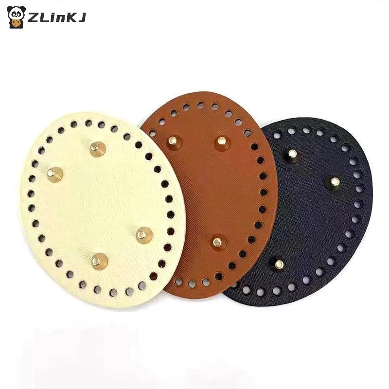 ▶1Pcs Colorful Long PU Leather Bag Bottom Hand-woven Bag Rivets Baseplate For DIY Handbag Cushion Pad Base Accessories Zpaxo