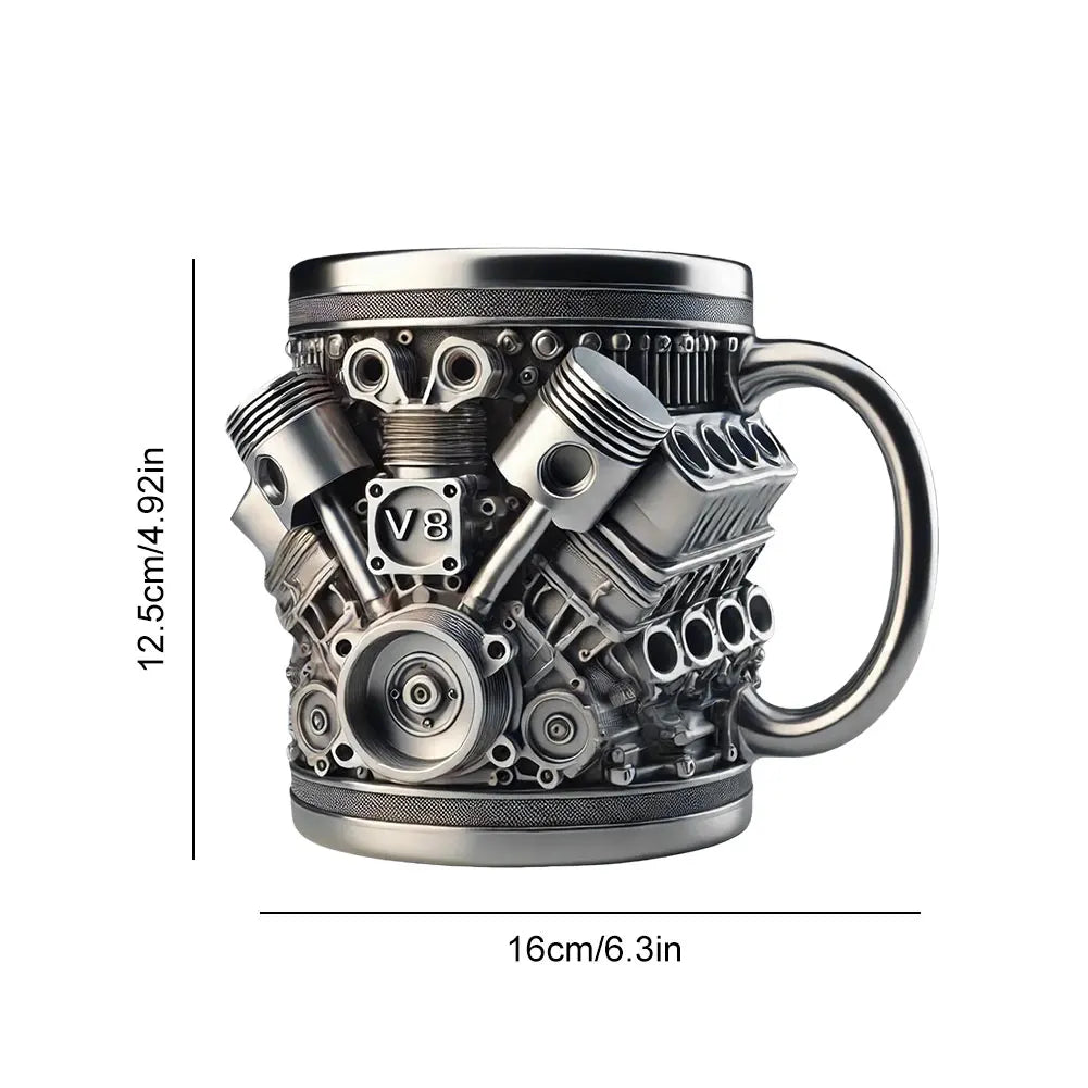 Car Engine Coffee Cup Stainless Steel Mug Cocktail Gifts Men Lovers