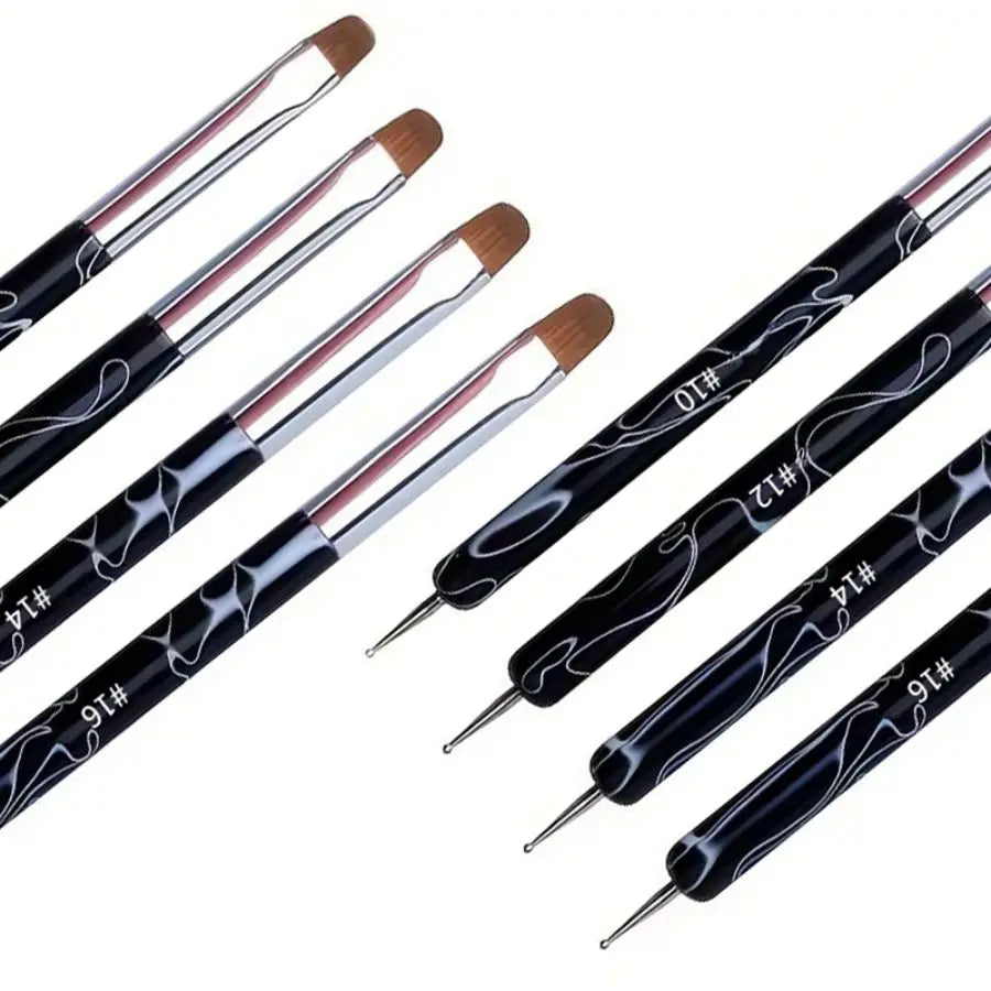 Dual-Ended Nail Art Brushes And Dotting Pens Set, Professional Manicure Detailing Tools, French Nail Art Pen Kit Zpaxo