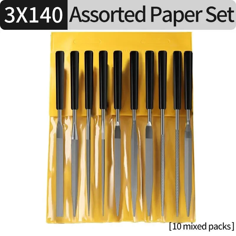 10-Piece Needle File Set – Metal, Wood, Glass & Stone Filing