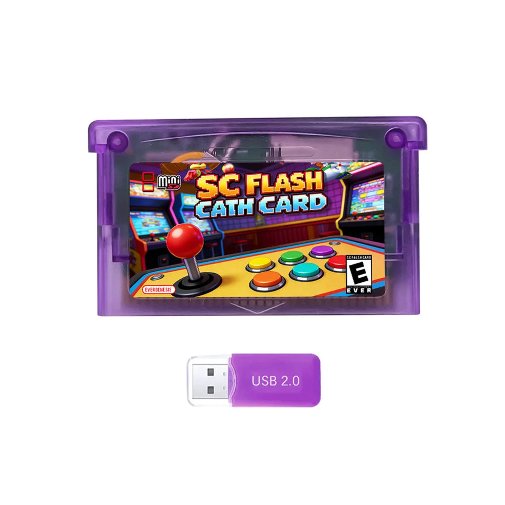 New 5000 in 1 SCFW V2.0 Mini SC Flash Card with 8G TF Card & Adapter for GBA GBC GB NES NDS Game Card Game Console Accessories Zpaxo Purple No 8G