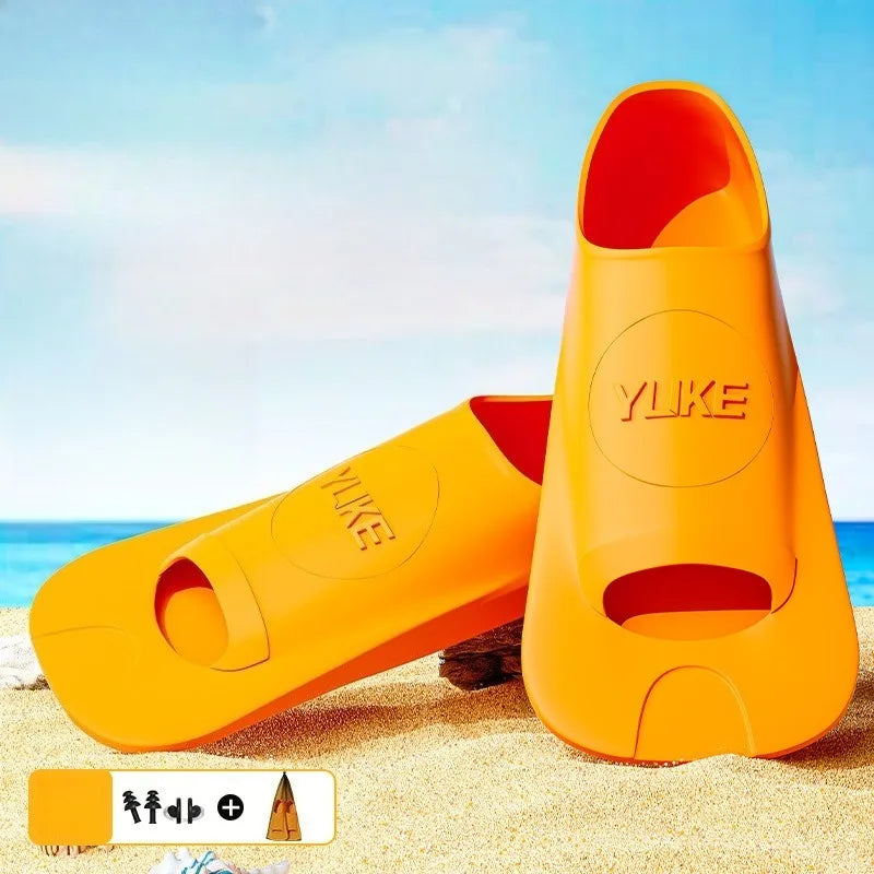Swimming Fins Men's and Women's Freestyle Children's Silicone Short Adult Lightweight Professional Diving Training Equipment Zpaxo