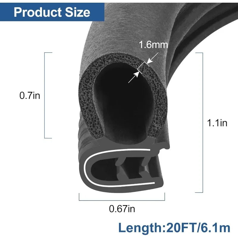 Peterbilt Door Rubber Weather Stripping Seal & Edge Guard Trim