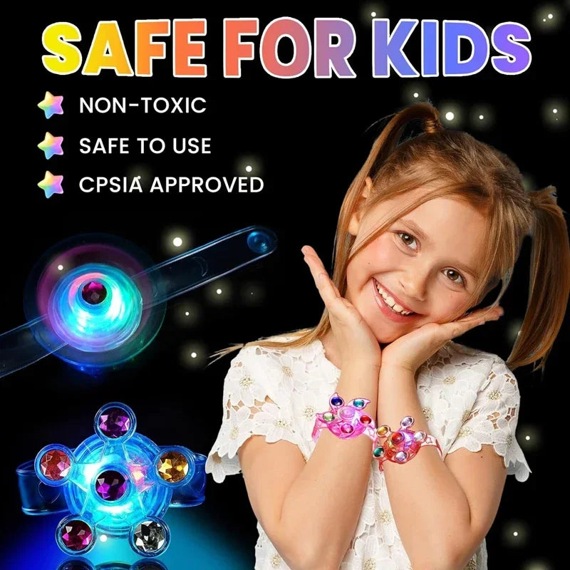 LED Luminous Spinner Bracelets Kids Birthday Party Favors Pinata