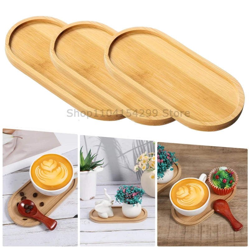 Flower Pot Tray Multi Bamboo Tray Wood Cup Pad Plant Pot Tray for Kitchen Decorative Plate Creative Coaster Coffee Cup Mat Zpaxo