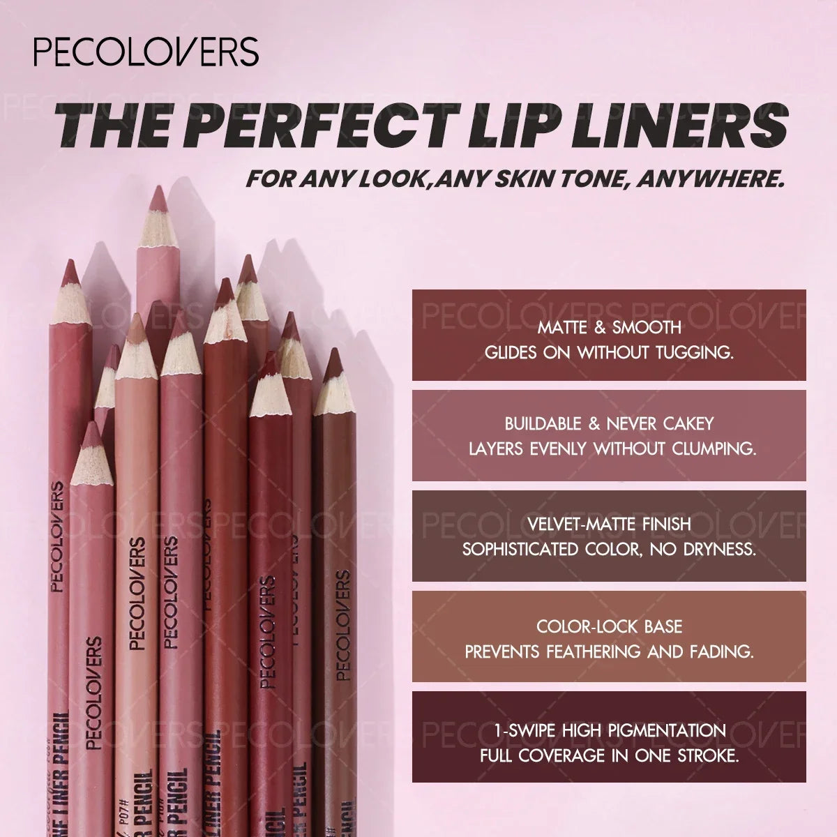1PC Waterproof Matte Nude Lip Liner - High Pigmentation Long-Lasting , Wax-Based Natural Nude，Suitable for All Light Beige Types Zpaxo
