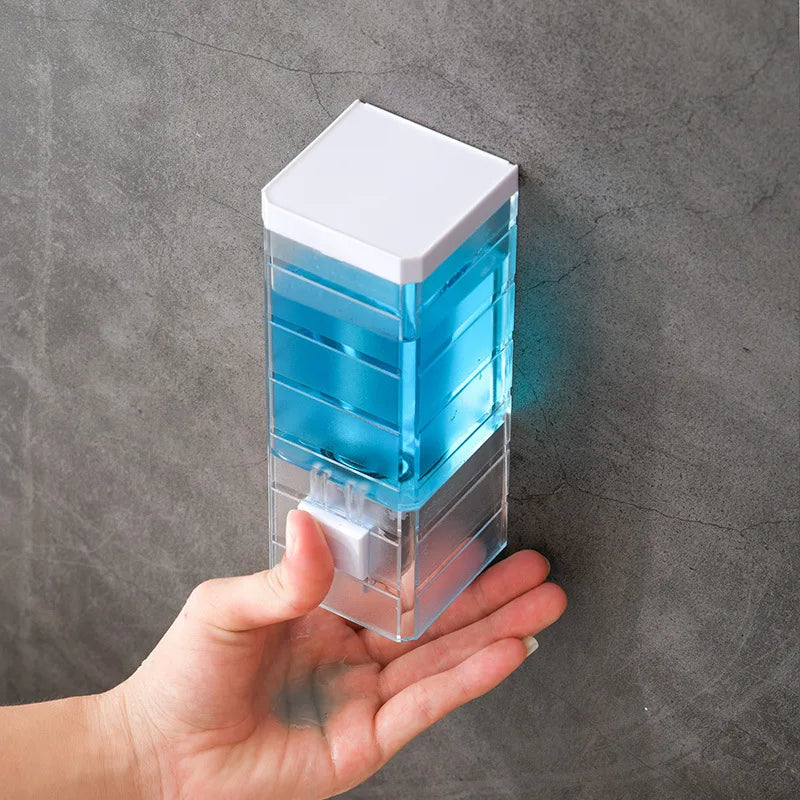 2026 Home Transparent Wall Mounted Manual Soap Dispenser, Bathroom, Hotel Single Head Non Perforated Hand Soap Dispenser Zpaxo