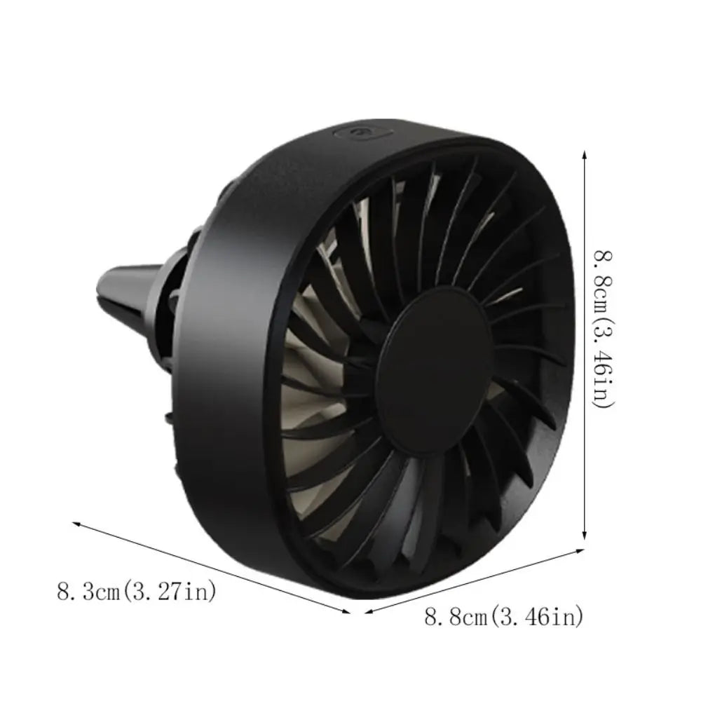 Mini Car Fan USB Plug 3-speed Wind Speed Turbo Colorful Ambient Light Zpaxo
