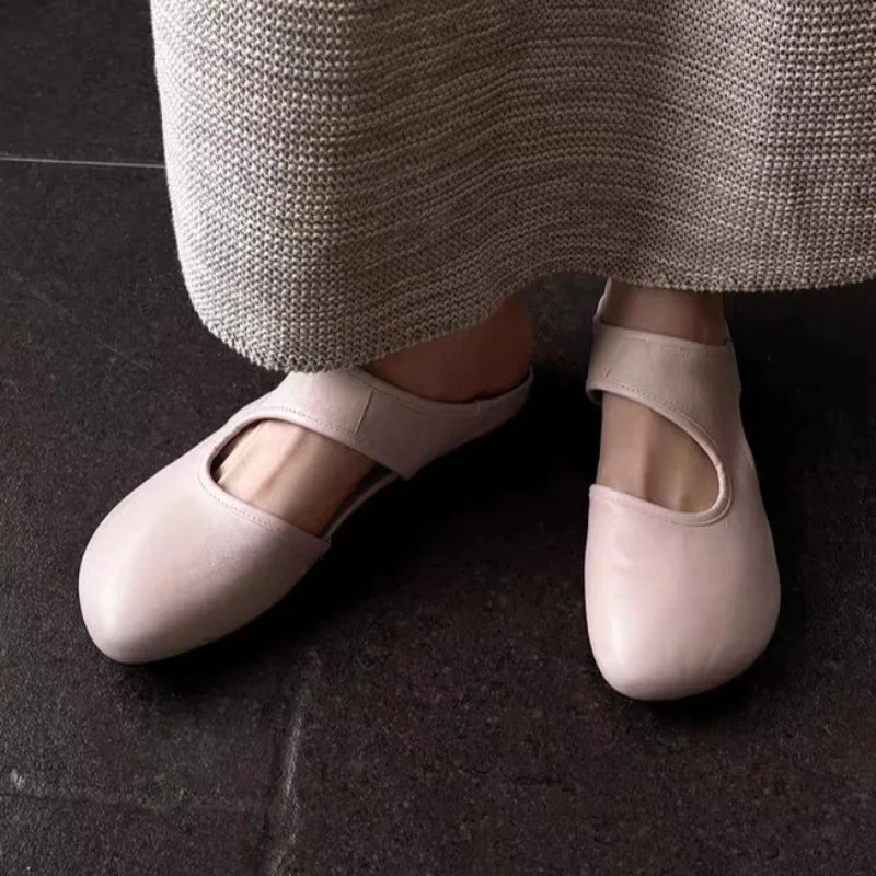 Women's Fish Mouth Closed Toe Solid Vintage Slippers Women Casual Zpaxo