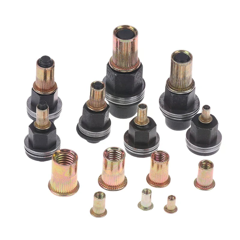Hand Rivet Nut Tool Set Manual Riveter Kit With M3-12 Nut Heads For DIY Repair Installation Easy Use Accessory 10Pcs Zpaxo
