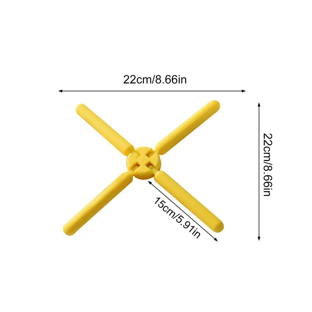 Silicone Trivet Heat-resistant Cross Pan Holder Folding Pot Kitchen