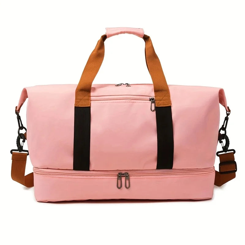 Large Capacity Wet Dry Travel Bag Lightweight Duffle Women Weekend Zpaxo pink