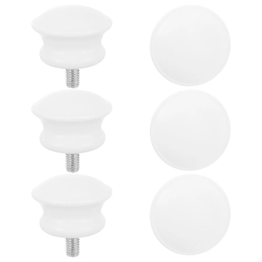 Curtain Rod Decorative End Caps White 5 M5 Screw-on Drapery Closet