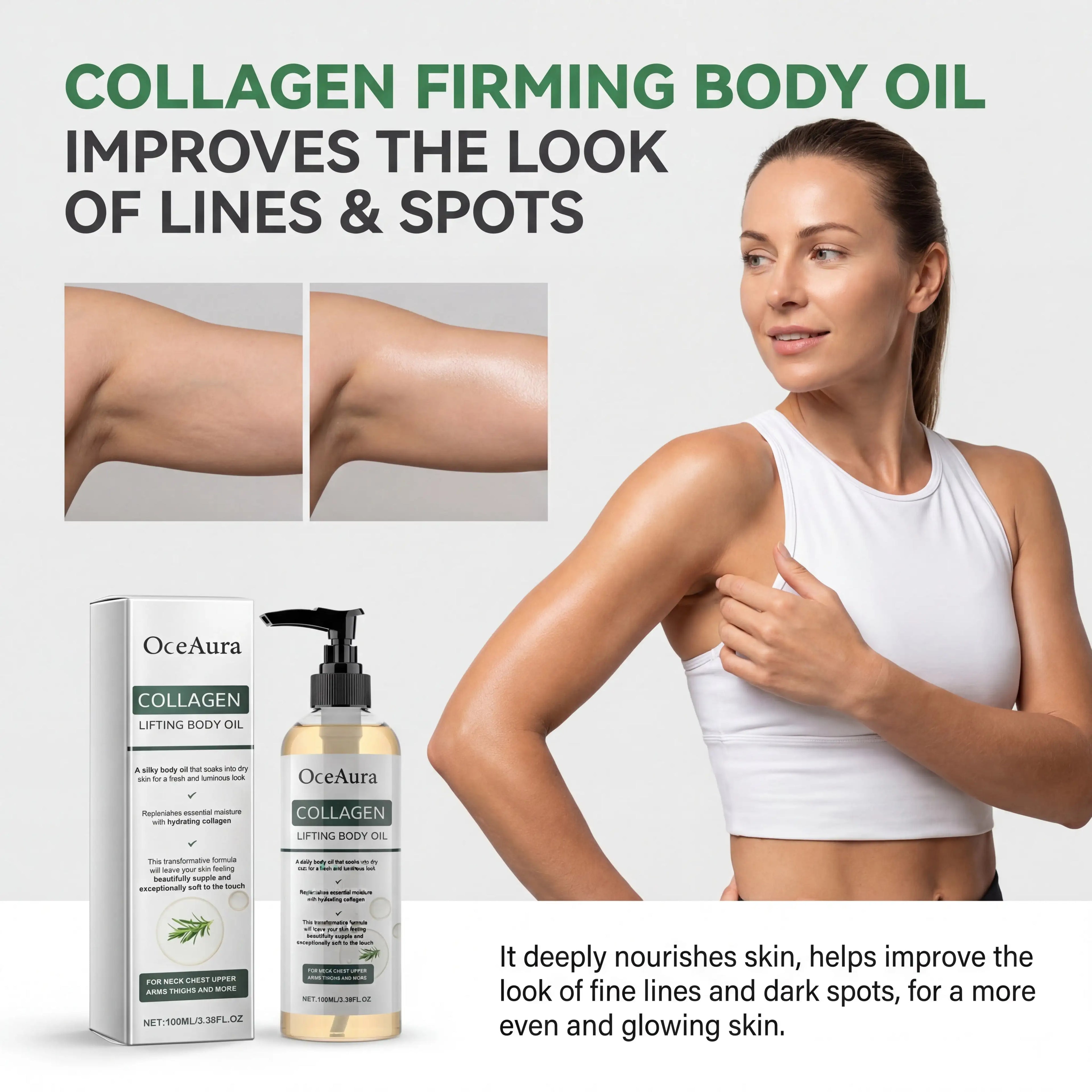 Collagen Body Oil Deep Hydration Lock Dry Skin Remedy Moisturizing Without Greasiness Gentle Nourishing Skin Care Firming Skin Zpaxo