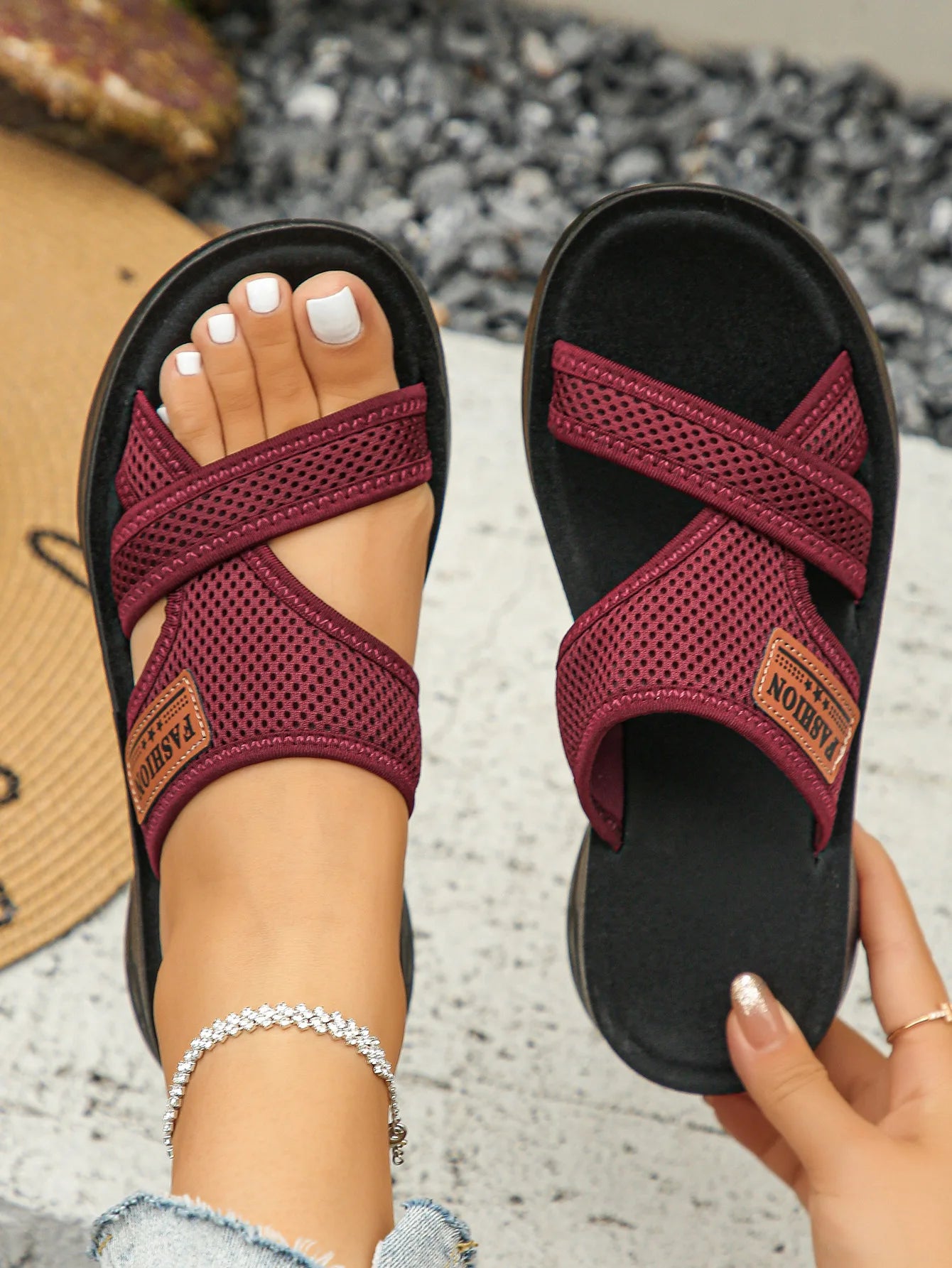 Women Flat Slippers Summer Outdoor Wear Sandals Soft Bottom Zpaxo 36 image color 4