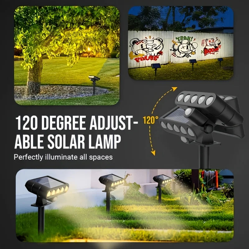 1 5LED Solar Wall Lawn Light Dual Use Outdoor Landscape Lamp IP65 Zpaxo