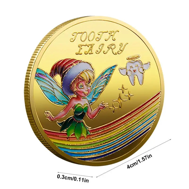 Tooth Fairy Gold Plated Commemorative Coin Creative Kids Tooth Change Gifts Physical Metal Coin Crypto Commemorative Coin Zpaxo