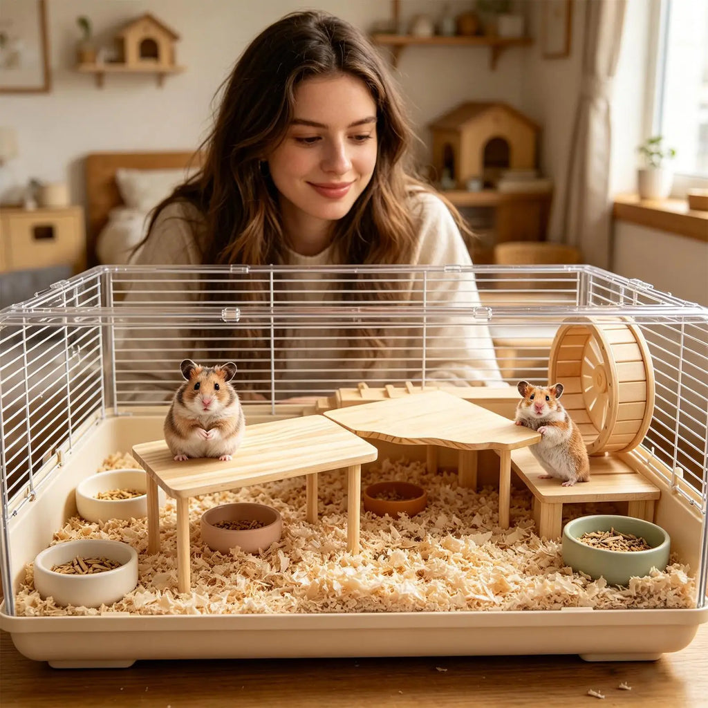 Dwarf Hamster Playground Wooden Chinchilla Playing Hedgehog Climbing