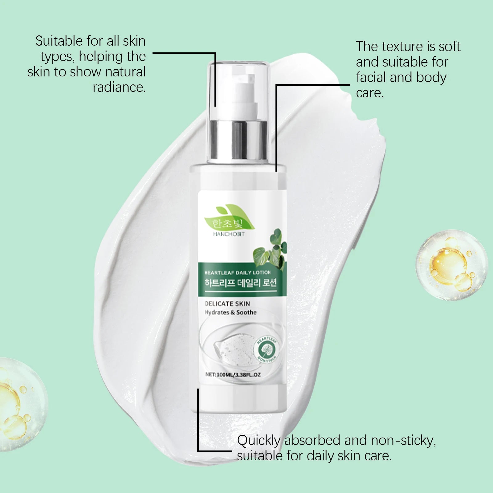 Heartleaf Moisturizing Lotion - Houttuynia Deep Nourishing & Moisturizing Lotion for Tender Skin Care Zpaxo