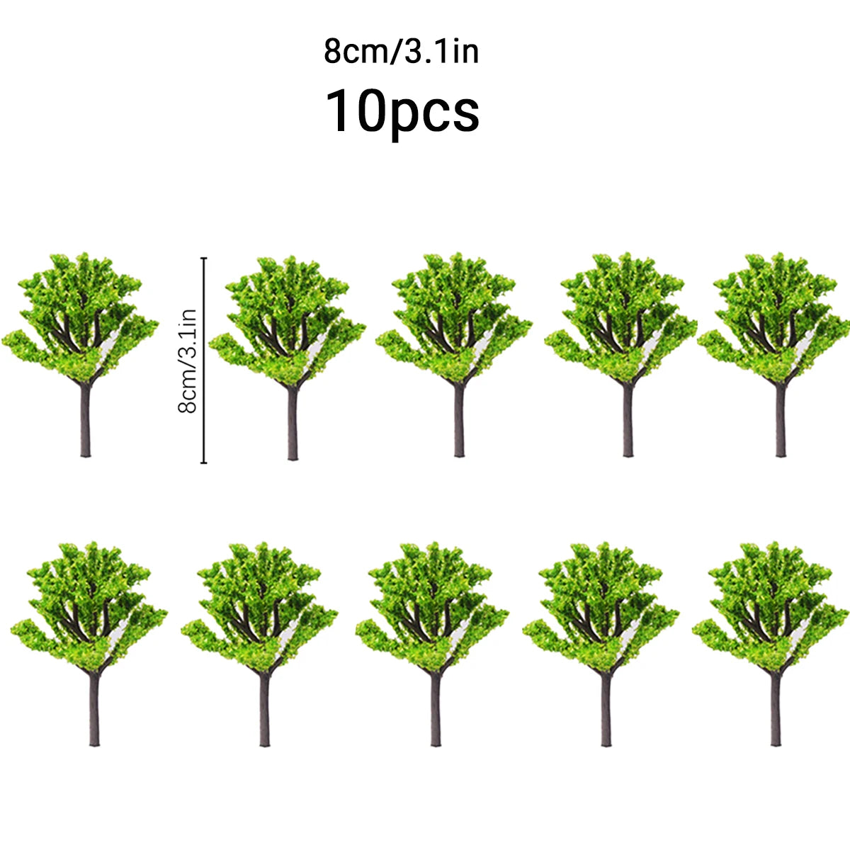 Miniature Model Trees 4–8cm | Railway Fairy Garden DIY Decor