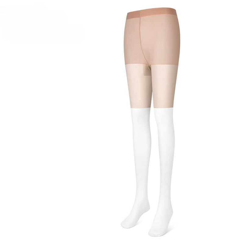 Golf Summer Women's Solid Color Leggings with Patchwork Ankle Stockings Sunscreen Anti Hook Silk Breathable Golf Accessories Zpaxo UpSkinLowerWhite OnlySize