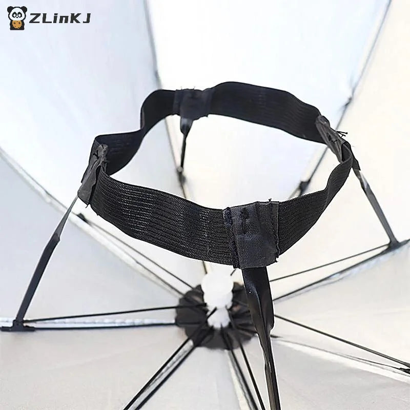 ▶1Pcs Head-mounted Umbrella Foldable Waterproof UV Protection Sun Rain Cap For Outdoor Fishing Camping Beach For Men Women Zpaxo