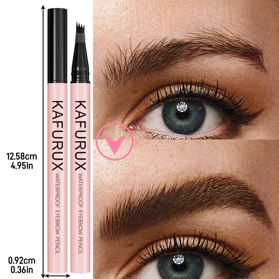 6 Colors Brown Eyebrow Pen Waterproof 4 Split Tip Black Eyebrows