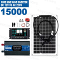 All-in-One Pure Sine Wave Complete Solar Kit 15000W Inverter(1200W Rate) Flexible Solar |100A Controller for RV/Boat/Home Zpaxo 220V Solar Kit