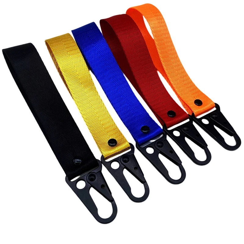 Universal Car Keychain Lanyard Hanging Strap Metal Key Holder Ring