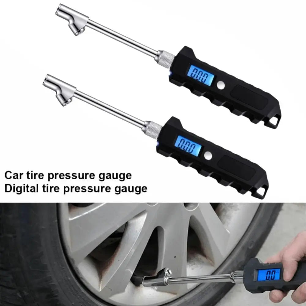 Digital Display Truck Tire Pressure Gauge LCD Display Backlit Tire Pressure Meter Multiple Units Large Range Zpaxo