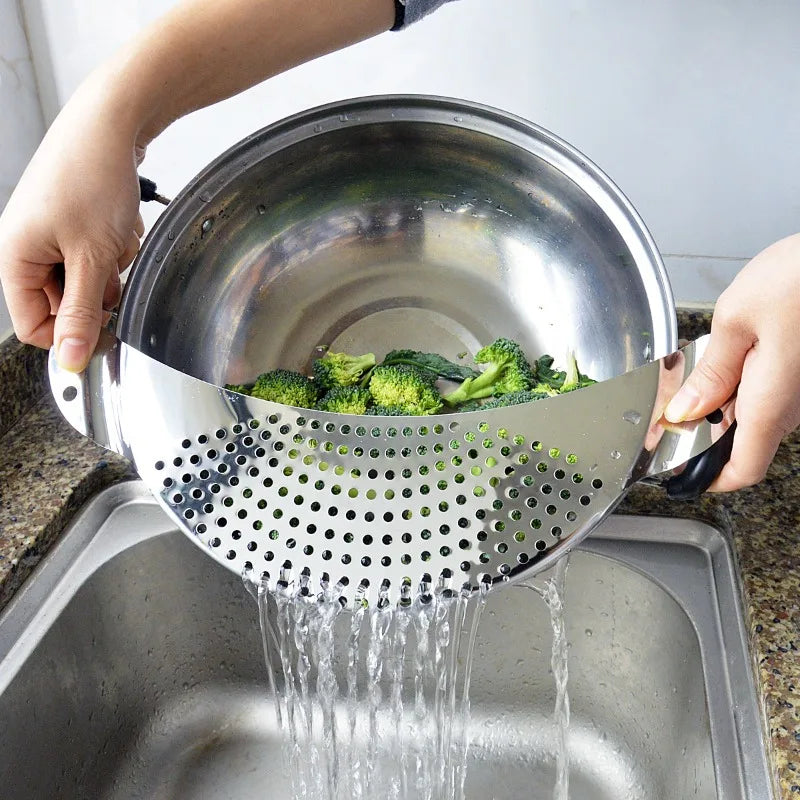 Stainless Steel Semi-Circular Pan Strainer & Oil Filter Kitchen Strainer Zpaxo