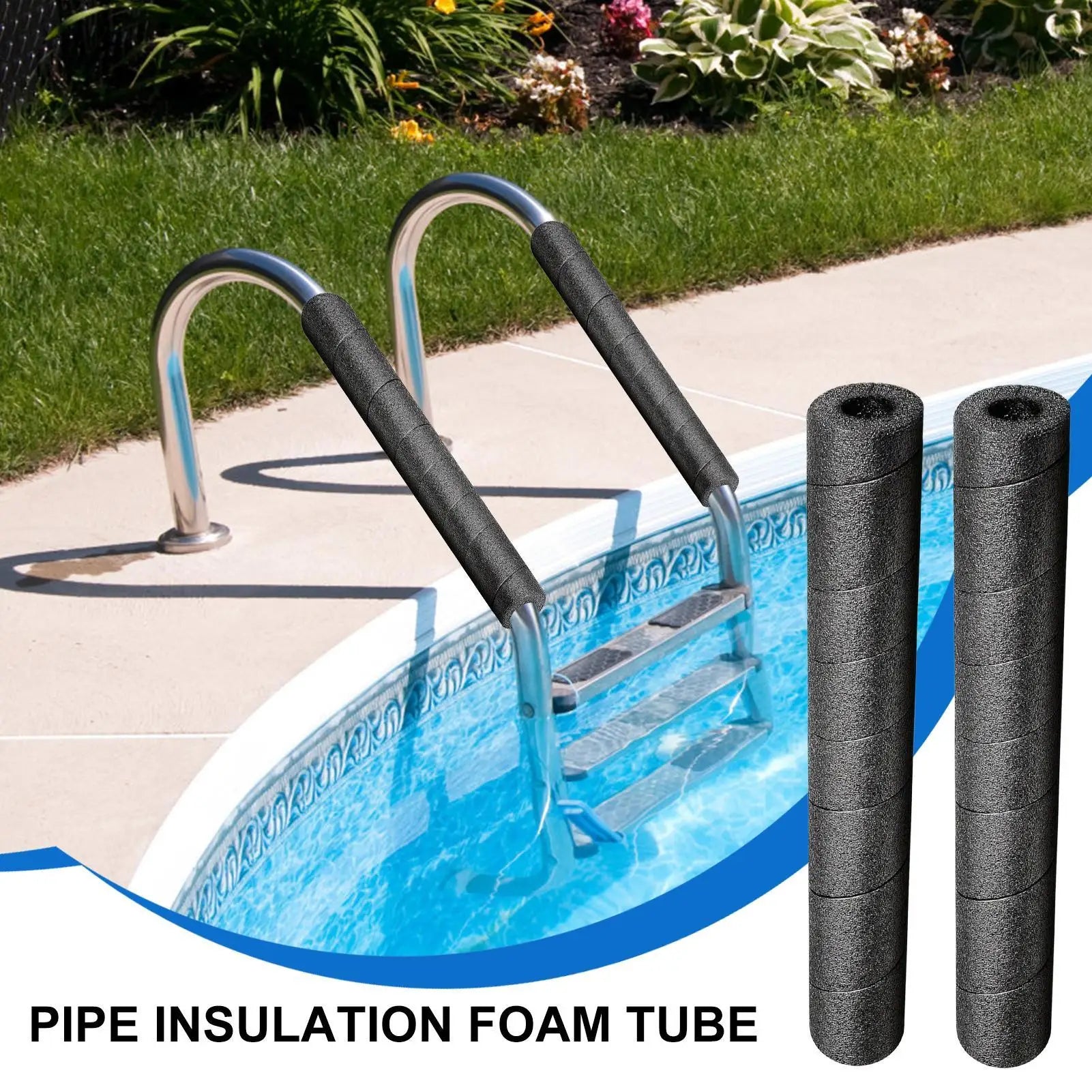 4 Pipes Insulation Foam Tube Covers Spiral Soft Pool Swimming