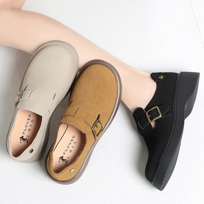 Spring Autumn Wedge Single Shoes Soft Leather Comfortable Sole Zpaxo