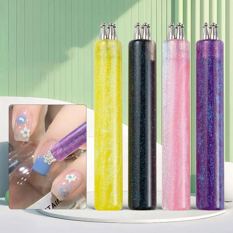 Multi-purpose 5 Petal Flower Nail Dotting Pen Art Acrylic Rhinestones Zpaxo