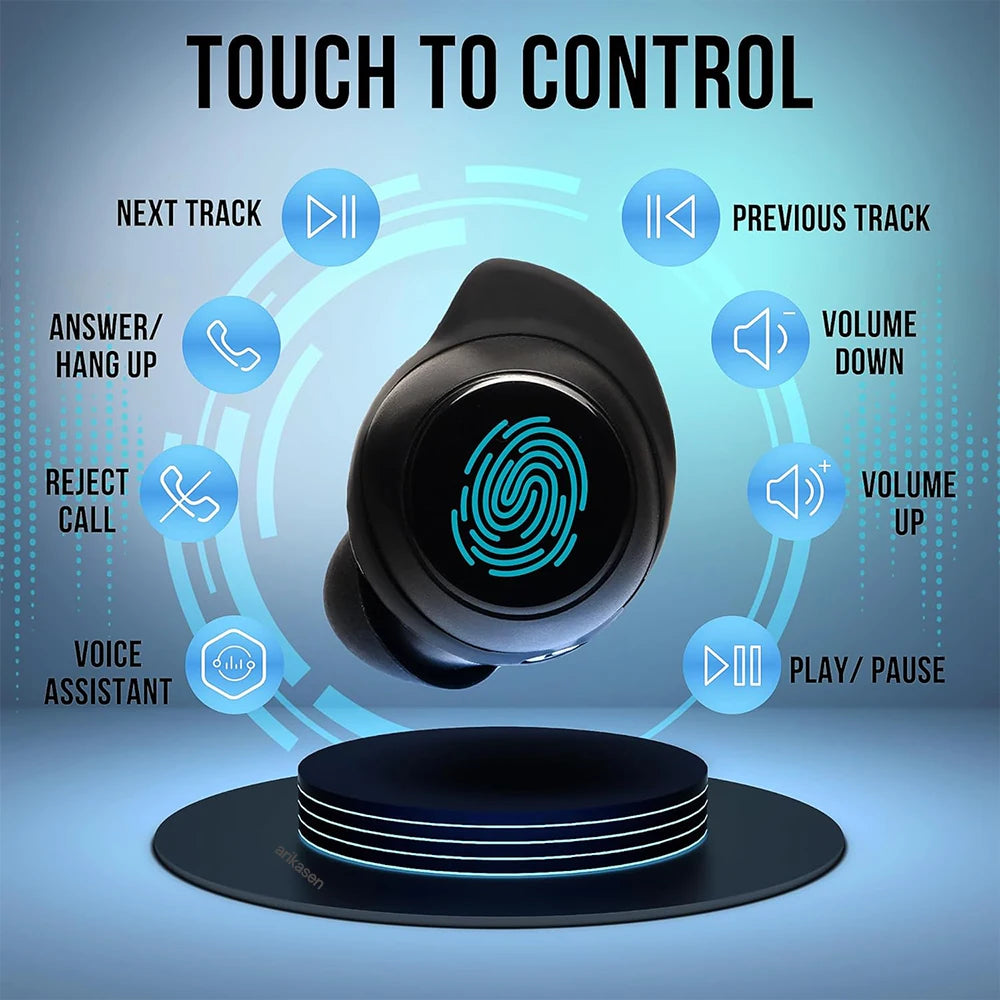 Bluetooth 5 3 Headphones True Wireless Waterproof Buds Charging Case