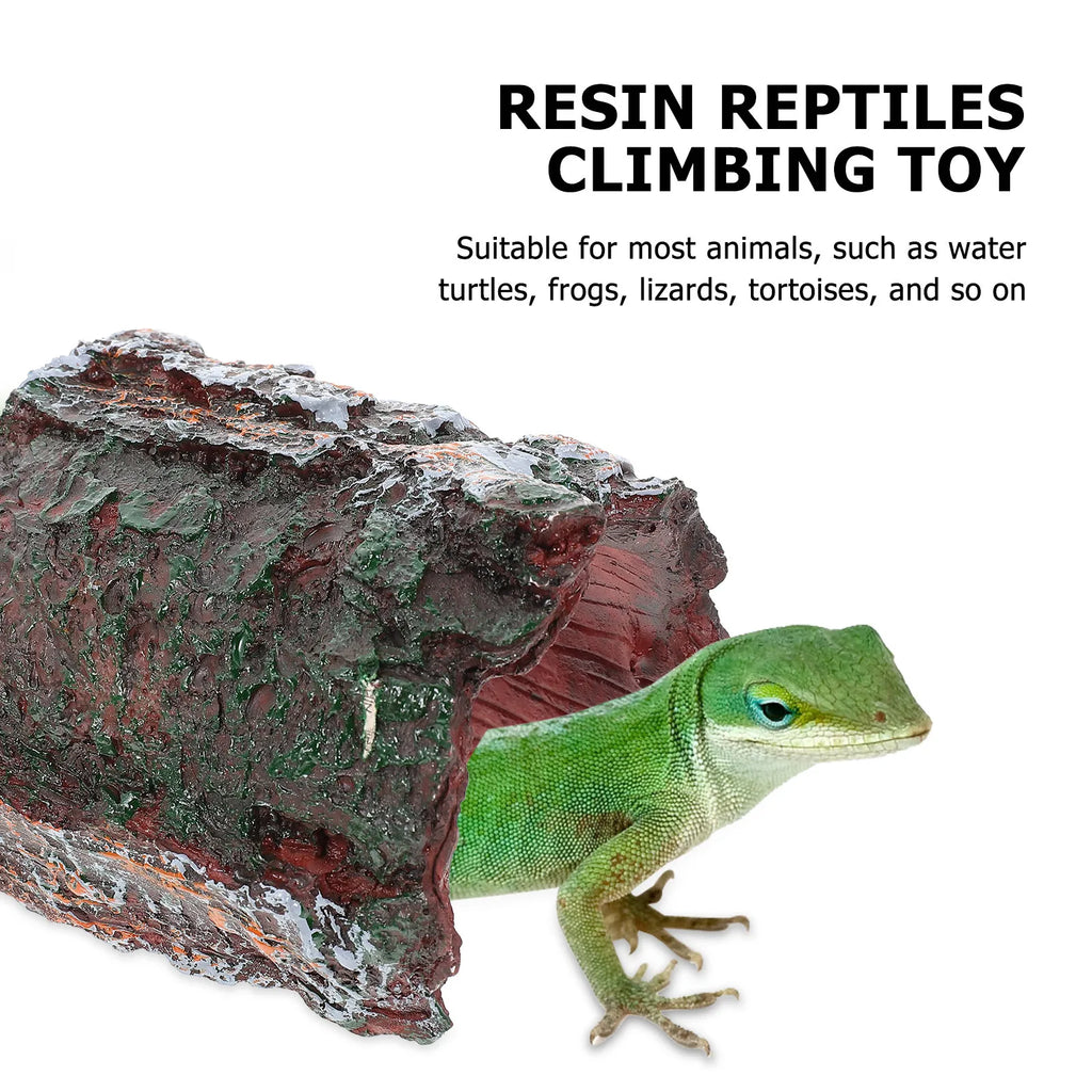 Eco Friendly Resin Reptile Hiding Place Lifelike Detail Cave Turtles
