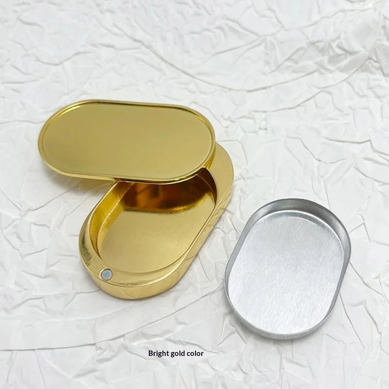 M1 Moon Shaped Zinc Alloy Balm Container Polished Surface Slide Lid Zpaxo A4