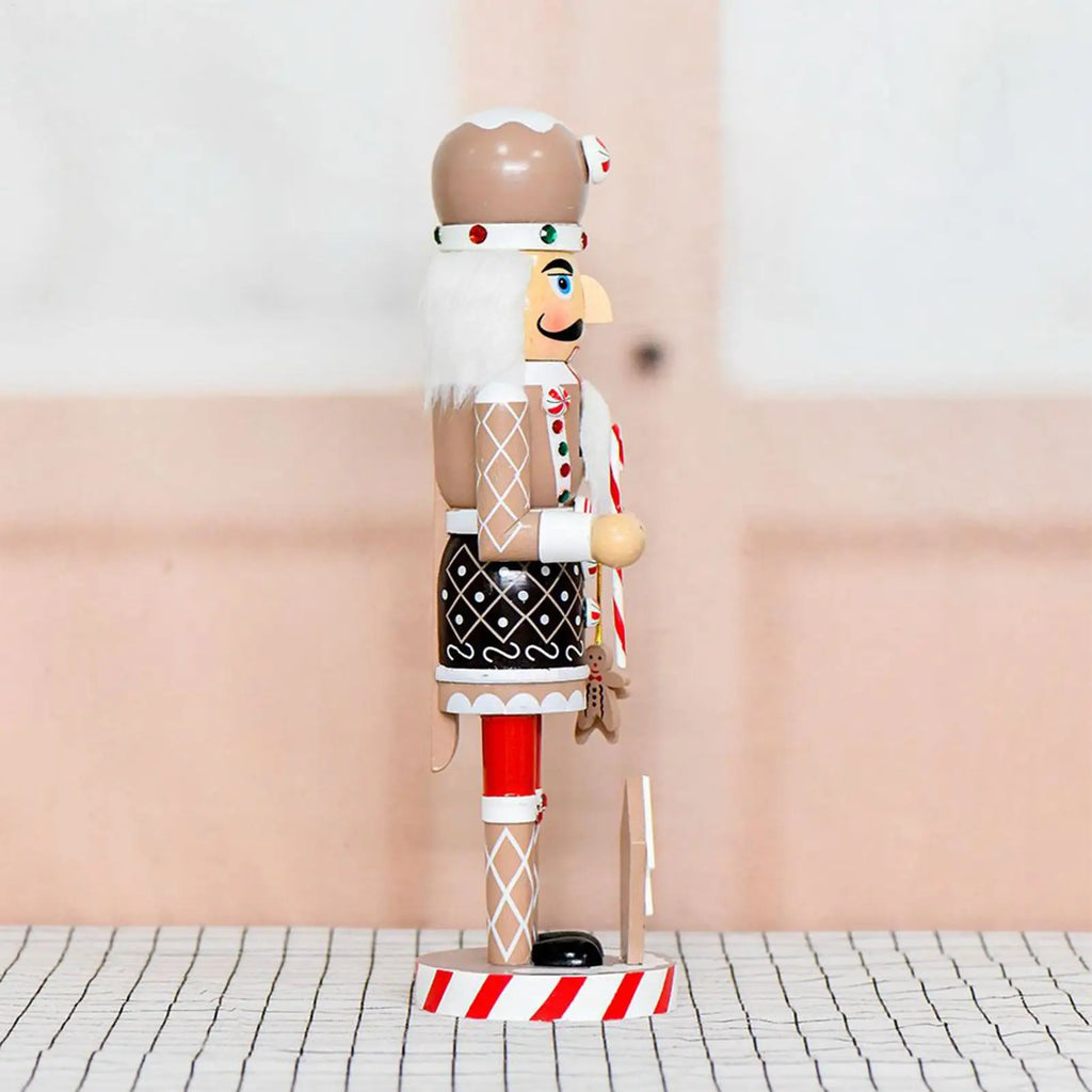 Gingerbread Christmas Nutcracker 14 Inch Wooden Gingerbread Man Nutcracker Soldier Collectible Christmas Ornaments for Table Zpaxo
