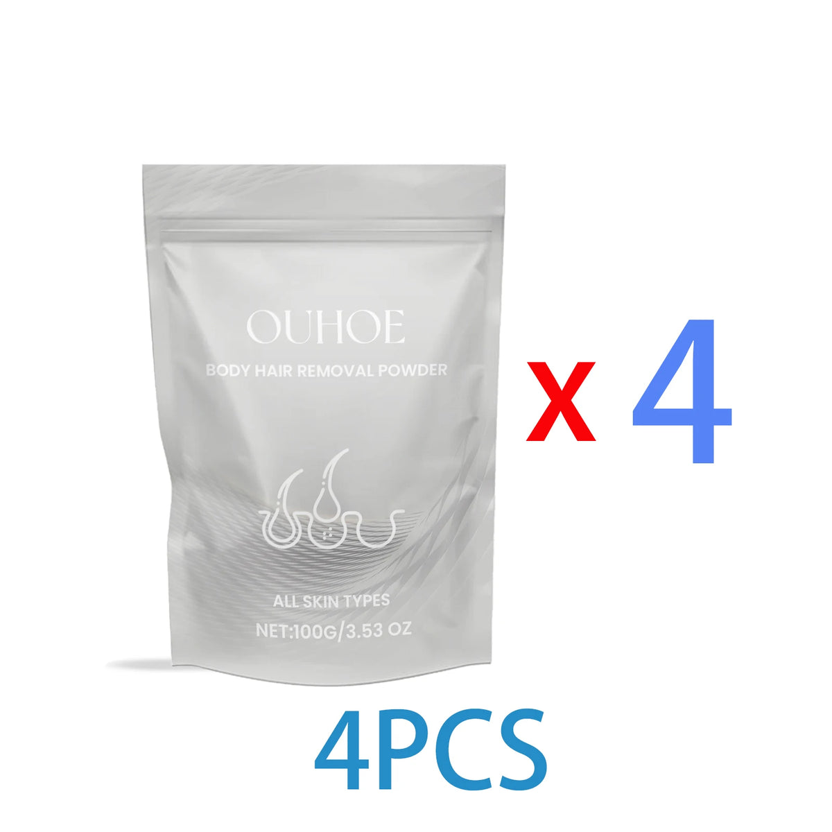 Body Hair Removal Powder 100g Gentle Depilatory Cream Activator for Smooth Legs Bikini Line Rose Formula Quick Rinse No Residue Zpaxo 4PCS