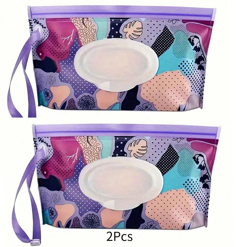 1/2/3/4Pcs Portable Wet Wipes Box Baby Wipe Dispenser Travel Refillable Wet Wipe Container Zpaxo 2Pcs Purple