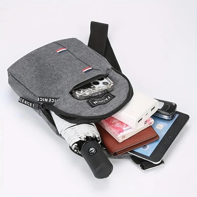 Men's Chest Bag Shoulder Crossbody Sling Casual Nylon Front Trendy