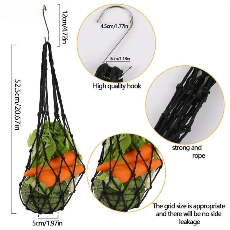 Adjustable Ball Stroage Bag Hanging Reusable String Bag with Hook Toys and Poultry Fruit Holder Zpaxo